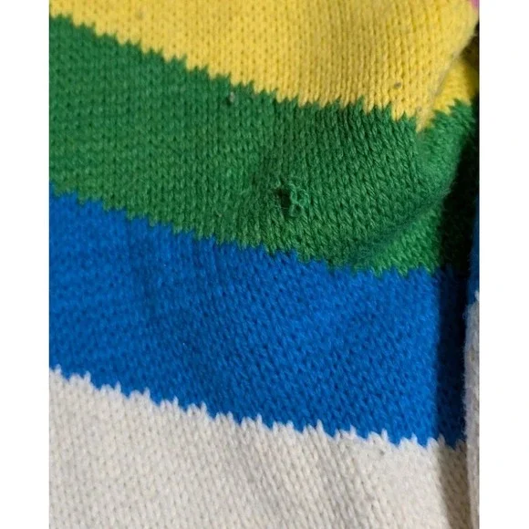 Show Me Your Mumu‎ Weston Rainbow Chevron Knit Sweater Half Zip Womens Medium - Picture 5 of 12